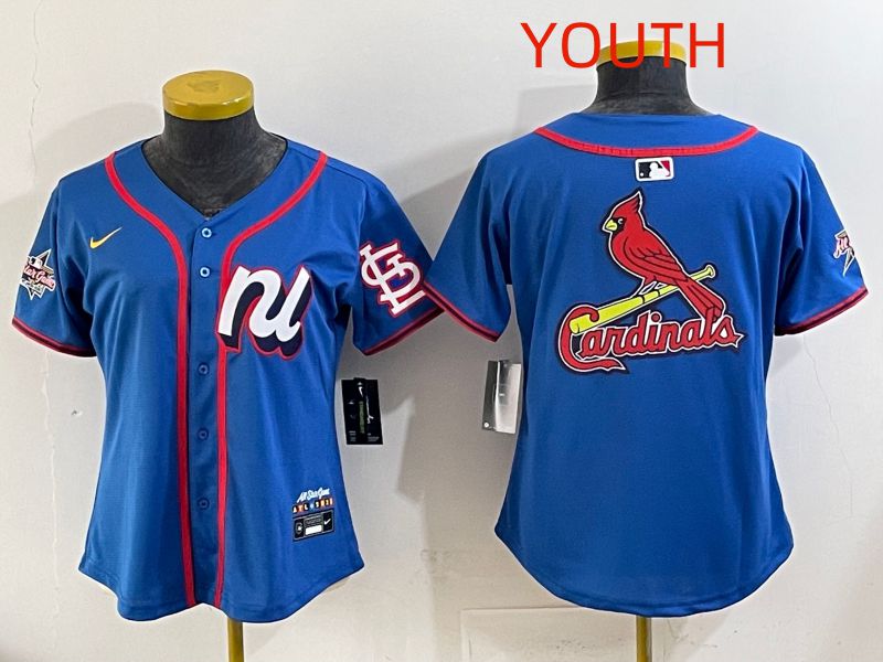 Youth 2025 St.Louis Cardinals Blank Blue All star Nike MLB Jersey style 03->youth mlb jersey->Youth Jersey